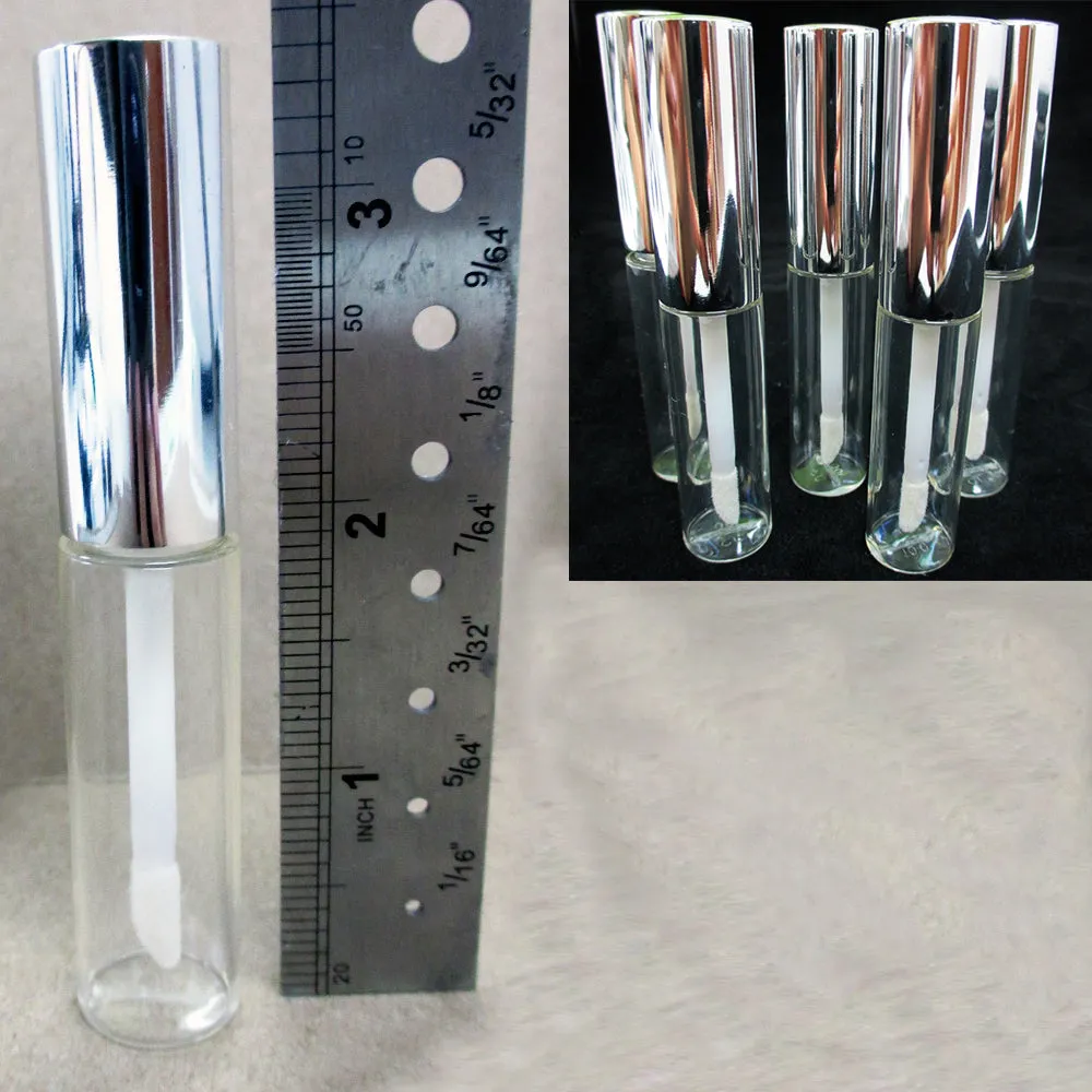 100 Plastic PET Clear Lip Gloss Bottles 8ML Tube Container Stopper Not Included