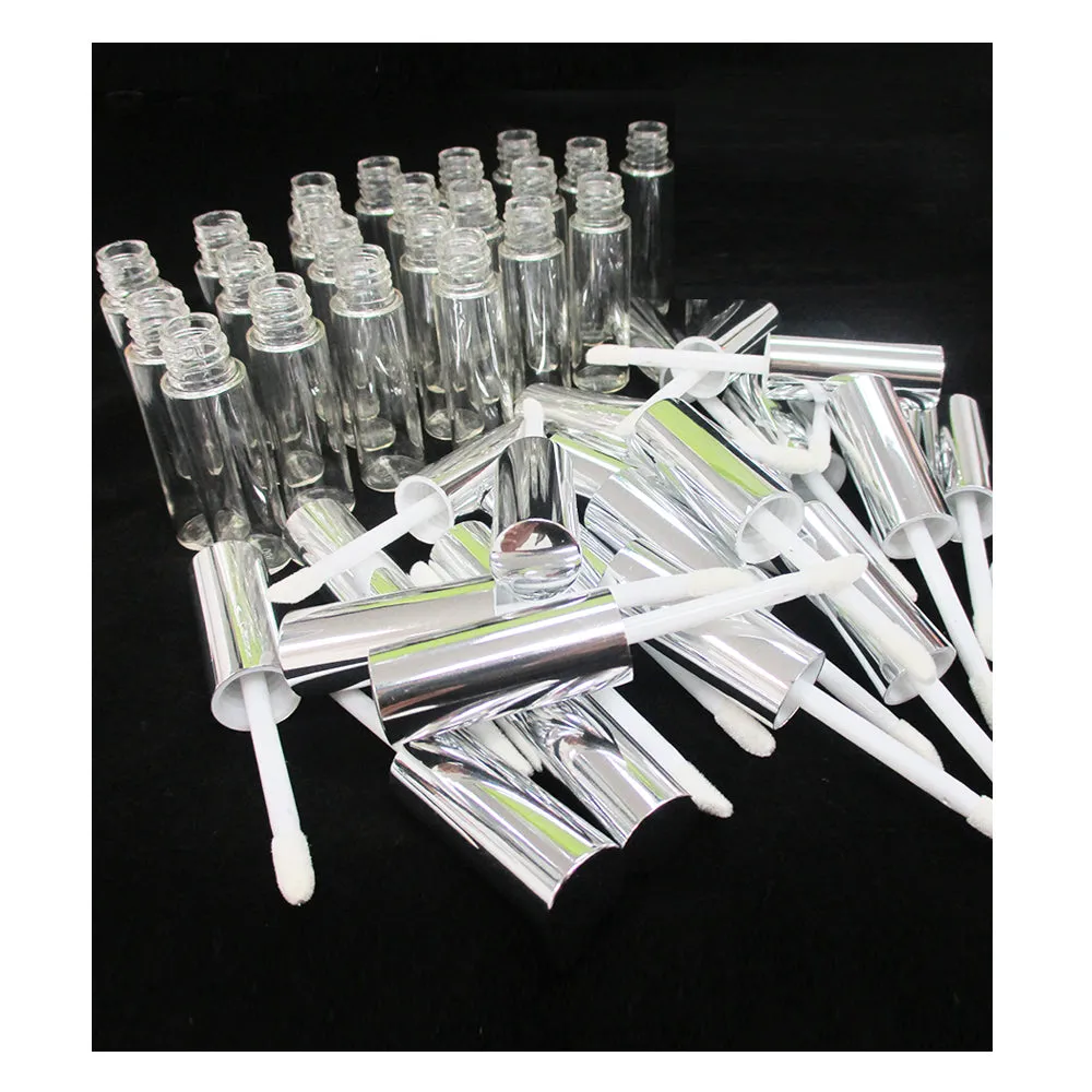 100 Plastic PET Clear Lip Gloss Bottles 8ML Tube Container Stopper Not Included