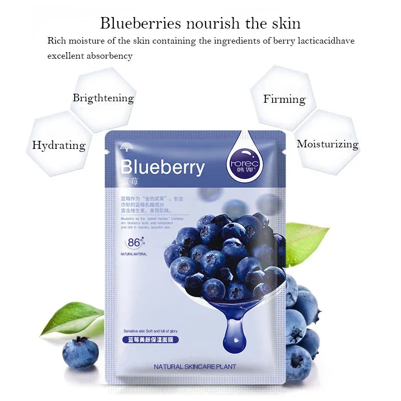 12 Piece Fruits Face Mask Set For Moisturizing & Firming