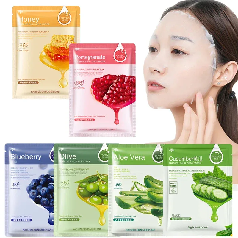 12 Piece Fruits Face Mask Set For Moisturizing & Firming