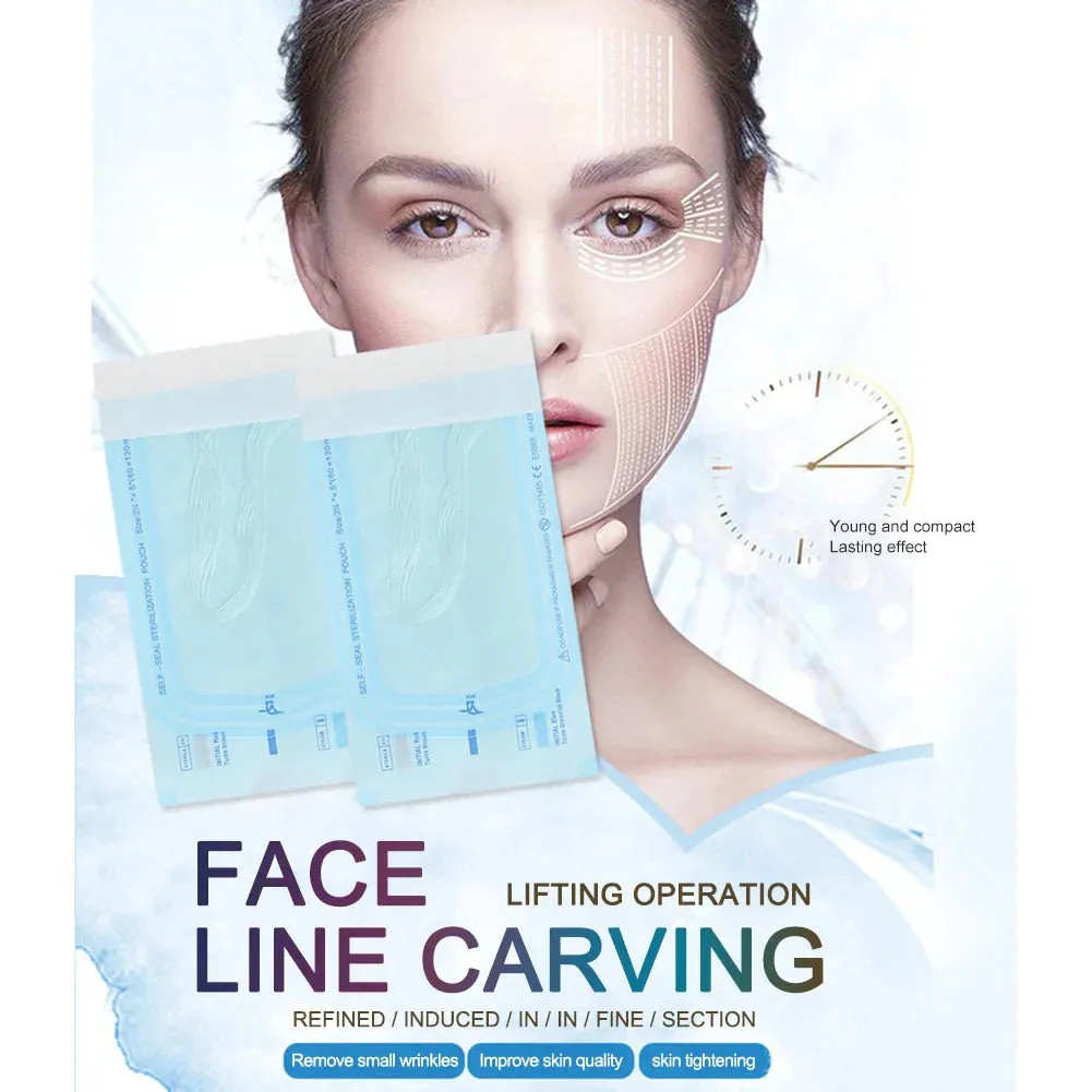 12pc Collagen Face Lifting Thread Kit with Gold Protein Line for Wrinkle Removal and Beauty Care