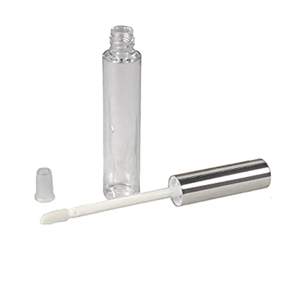 40 Silver Cap Plastic PET Lip Gloss Bottles 10ML Balm Container Clear Stopper