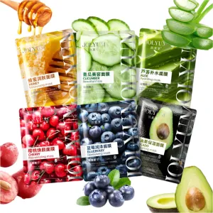 6 Piece Fruit Face Mask Set Hydrating Brightening Anti Aging