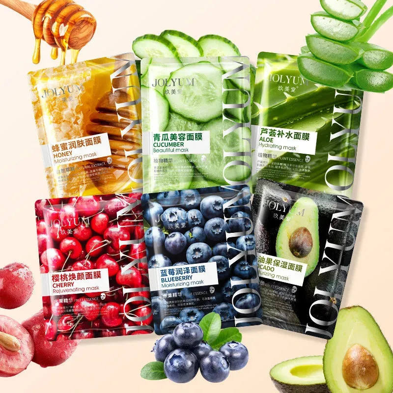 6 Piece Fruit Face Mask Set Hydrating Brightening Anti Aging