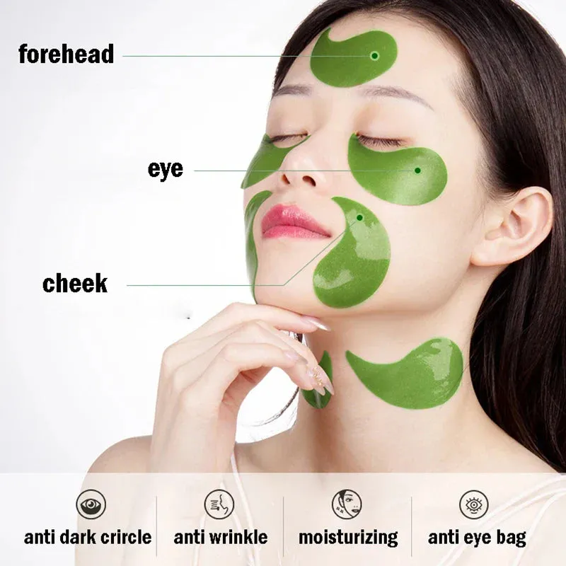 60 Piece Avocado Seaweed Collagen Eye Mask For Dark Circles & Bags