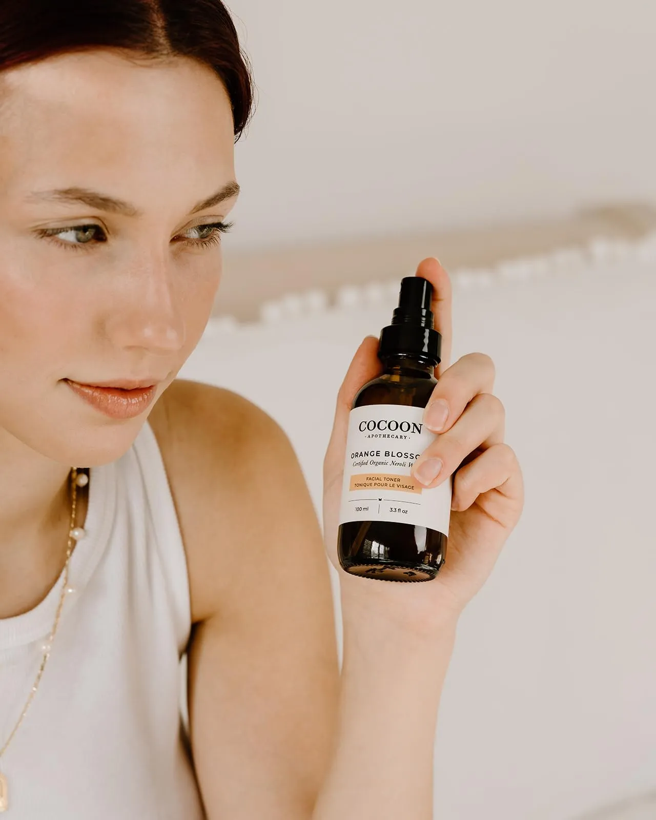 COCOON APOTHECARY Orange Blossom Facial Toner, Ecocert Cosmos Organic, Balance Oil Levels, Oily/Combination Skin, Calm   Cool, Orange Blossom (Neroli) Water, 3.3 fl oz