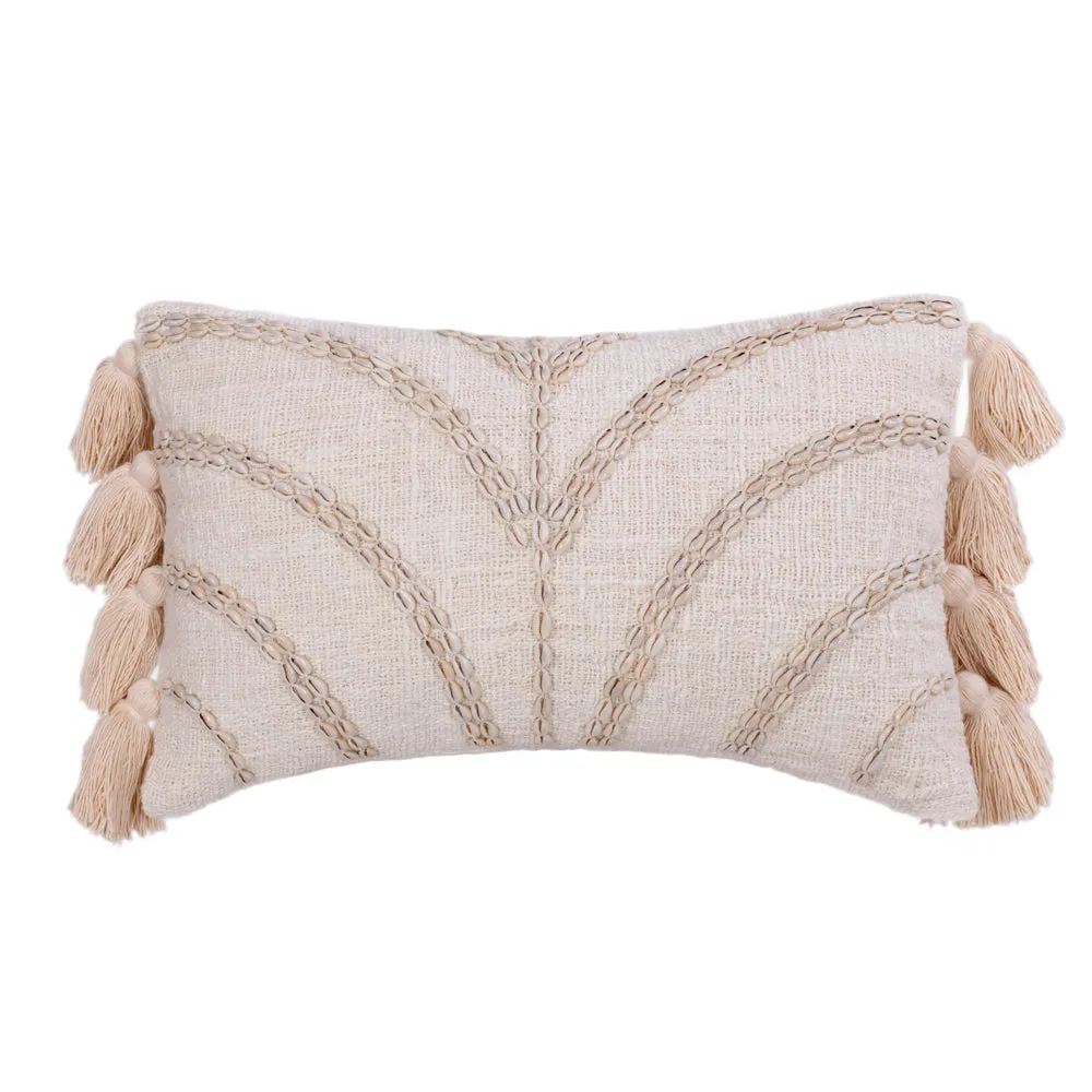 Cushion Natural Bindy Leaves Shell - 60 x 35 cm