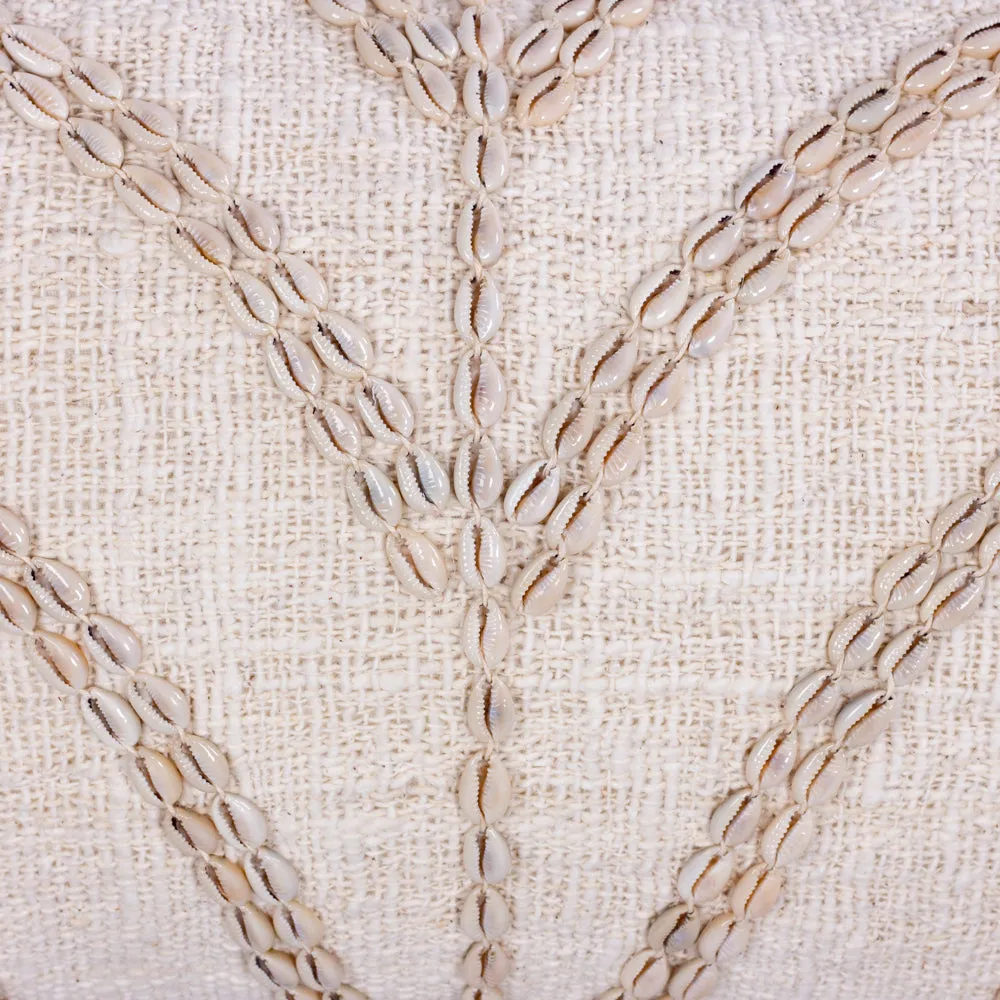 Cushion Natural Bindy Leaves Shell - 60 x 35 cm