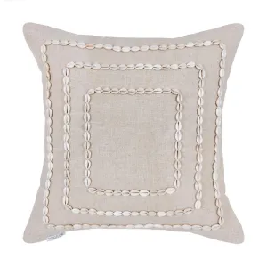 Cushion Natural Cowrie Shell Frame