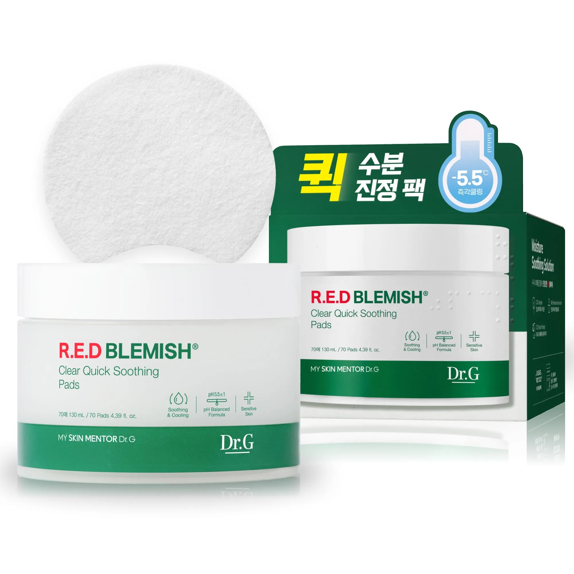 Dr.G Red Blemish Clear Quick Soothing Korean Toner Pads, Pack of 70 - Toner Pads, Toner Pads Korean, Toner Pad, Toner Pads for Face, Toning Pads, Face Toner Pads, Korean Skin Care, K Beauty, Kbeauty