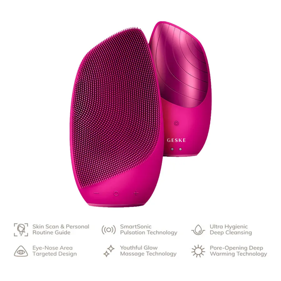 GESKE Sonic Thermo Facial Brush 6 in 1 (Majenta)