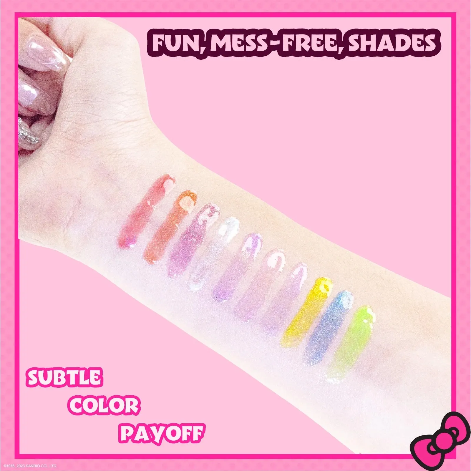 Hello Kitty 10 Pcs Plant Based Lip Gloss Makeup Set, Perfect Birthday Gifts for Girls Ages 3 