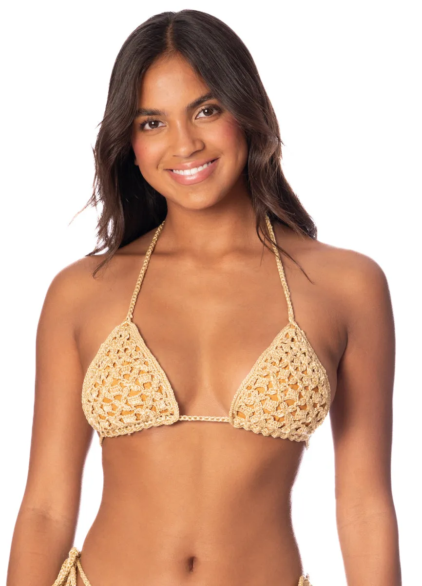 Maaji Golden Threads Balms Sliding Triangle Bikini Top