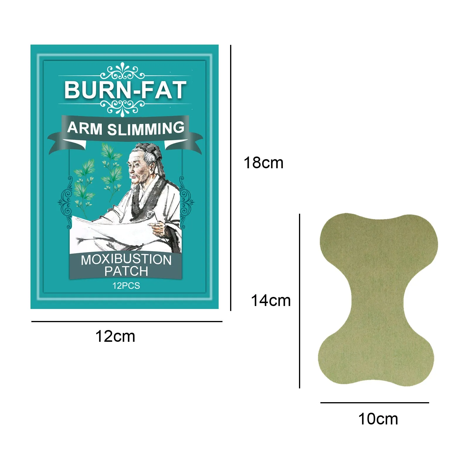 South MoonThin Arm Moxibustion Paste Lazy Slimming Hot Compress Patch To Burn Fat Suitable For Obese People 12pcs