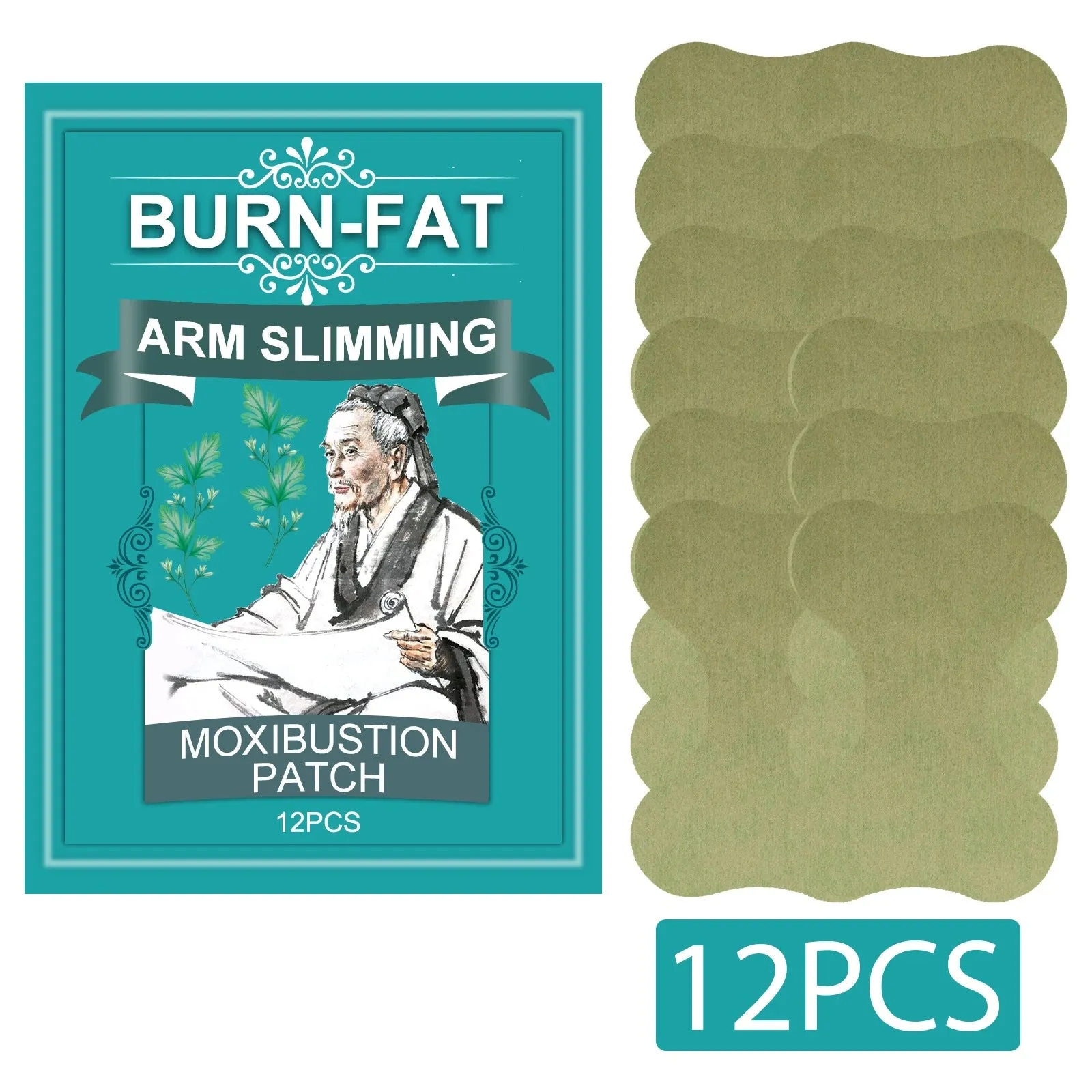 South MoonThin Arm Moxibustion Paste Lazy Slimming Hot Compress Patch To Burn Fat Suitable For Obese People 12pcs